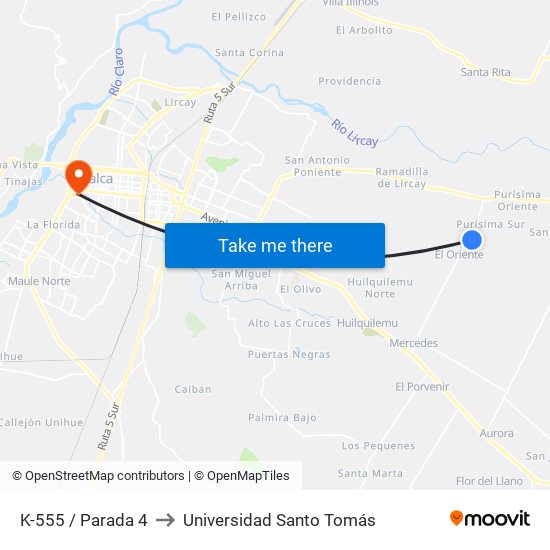 K-555 / Parada 4 to Universidad Santo Tomás map