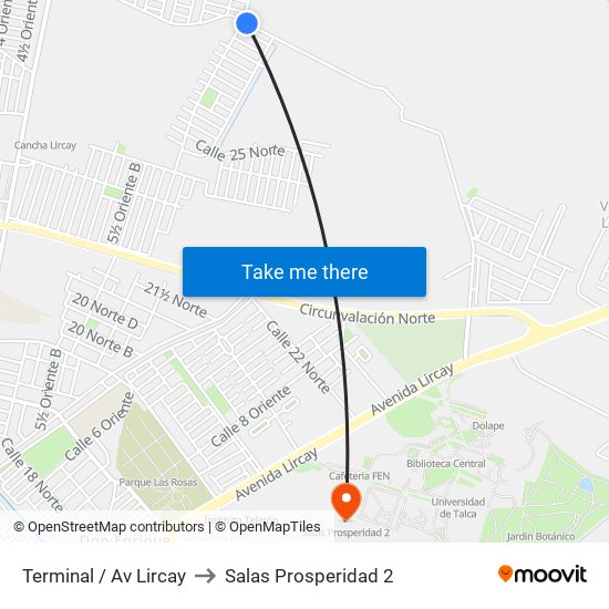 Terminal / Av Lircay to Salas Prosperidad 2 map