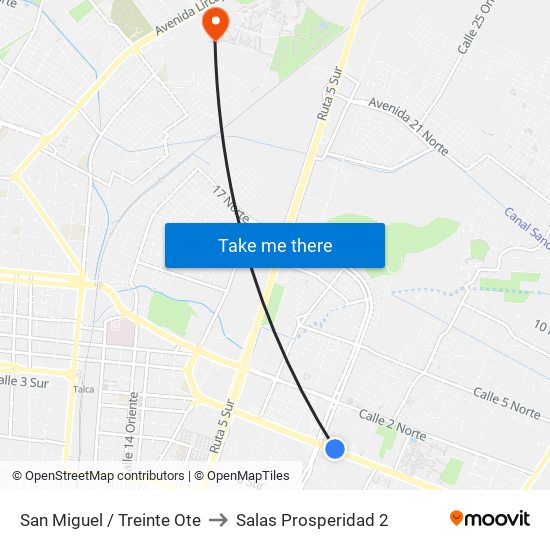 San Miguel / Treinte Ote to Salas Prosperidad 2 map