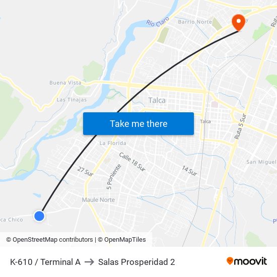 K-610 / Terminal A to Salas Prosperidad 2 map