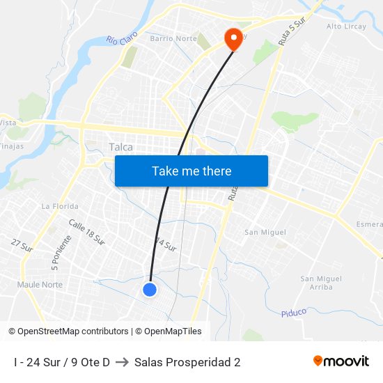 I - 24 Sur / 9 Ote D to Salas Prosperidad 2 map