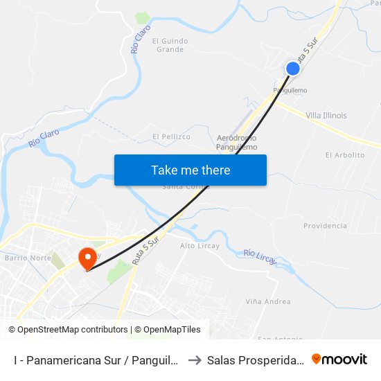 I - Panamericana Sur / Panguilemo to Salas Prosperidad 2 map