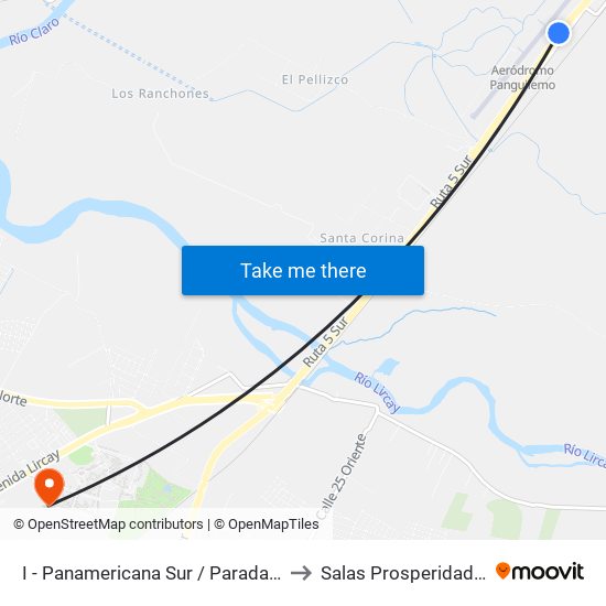 I - Panamericana Sur / Parada II to Salas Prosperidad 2 map