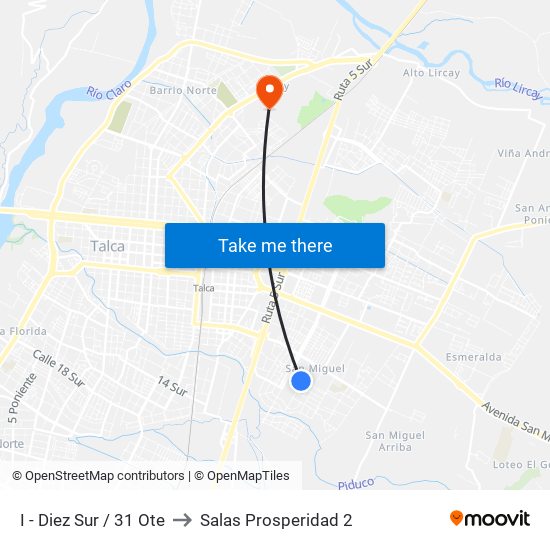 I - Diez Sur / 31 Ote to Salas Prosperidad 2 map