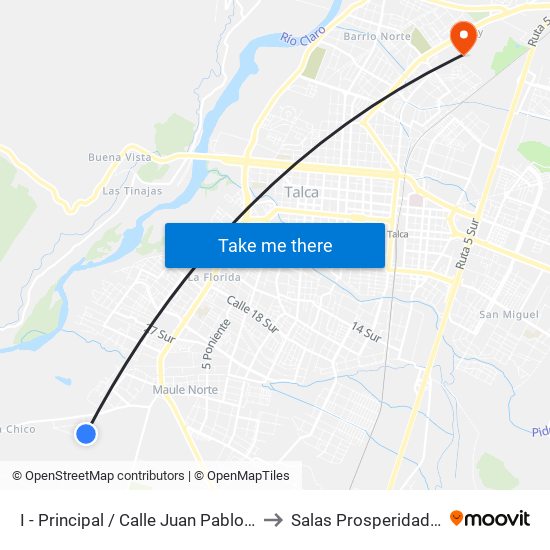 I - Principal / Calle Juan Pablo II to Salas Prosperidad 2 map