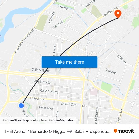 I - El Arenal / Bernardo O´Higgins to Salas Prosperidad 2 map