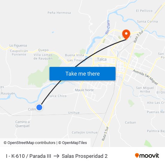 I - K-610 / Parada III to Salas Prosperidad 2 map