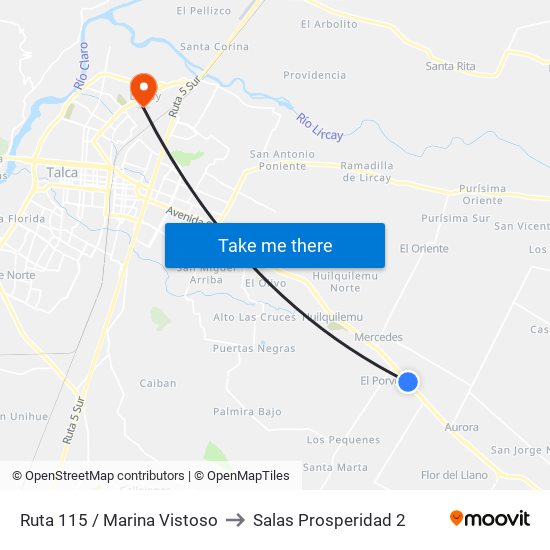 Ruta 115 / Marina Vistoso to Salas Prosperidad 2 map