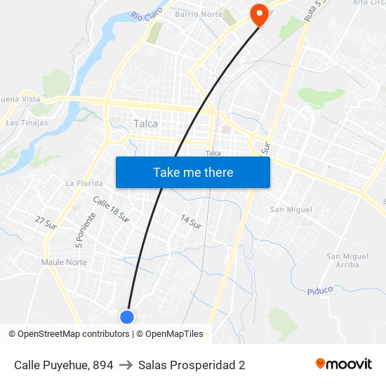 Calle Puyehue, 894 to Salas Prosperidad 2 map