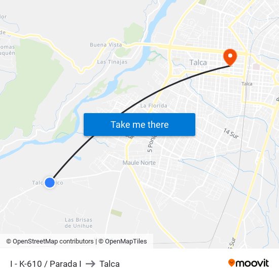 I - K-610 / Parada I to Talca map