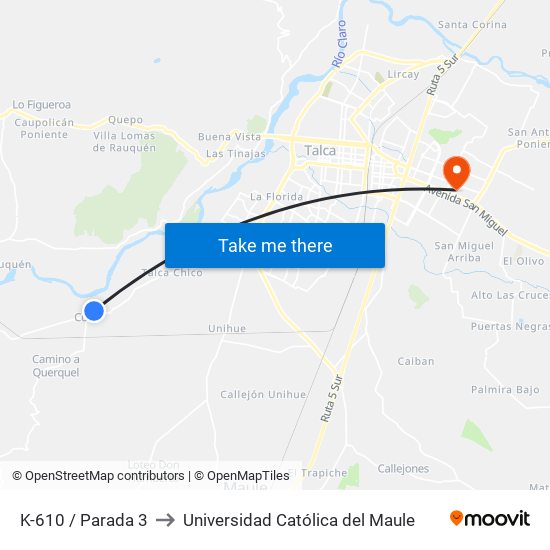 K-610 / Parada 3 to Universidad Católica del Maule map