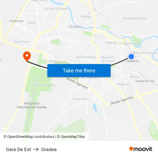Gara De Est to Oradea map