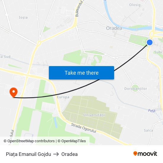 Piața Emanuil Gojdu to Oradea map