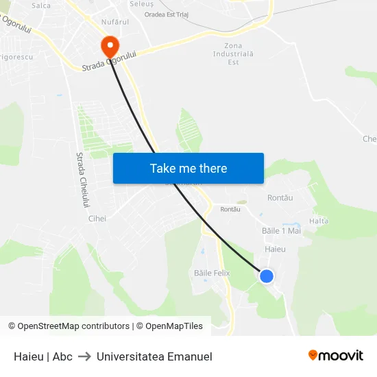 Haieu | Abc to Universitatea Emanuel map