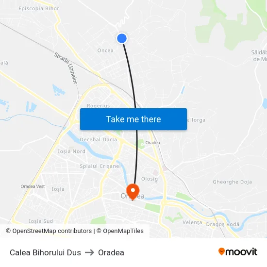 Calea Bihorului Dus to Oradea map