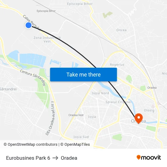 Eurobusines Park 6 to Oradea map