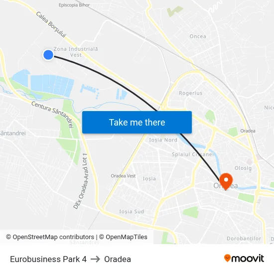 Eurobusiness Park 4 to Oradea map
