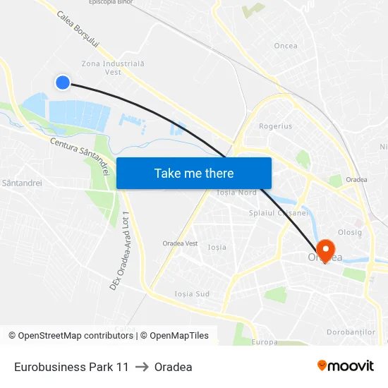 Eurobusiness Park 11 to Oradea map