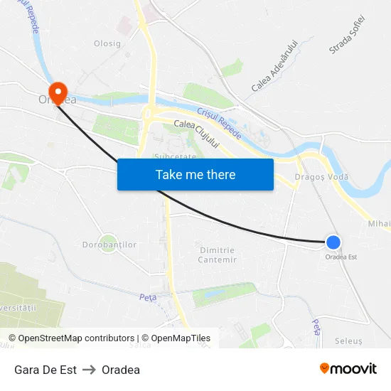 Gara De Est to Oradea map