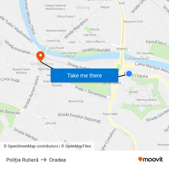 Poliția Rutieră to Oradea map