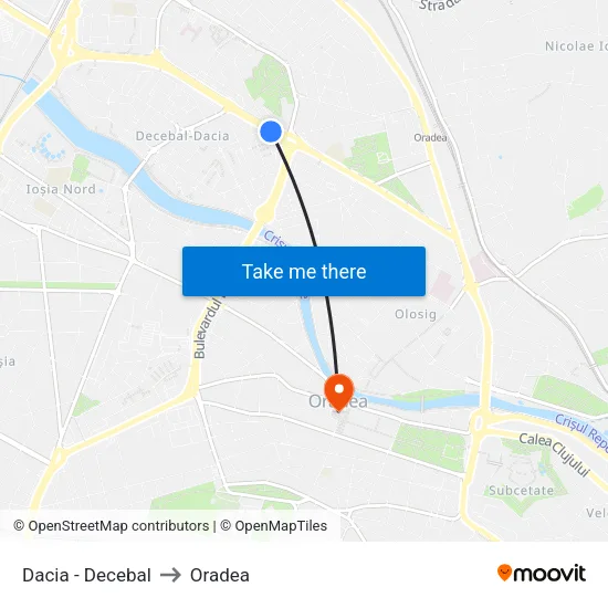 Dacia - Decebal to Oradea map