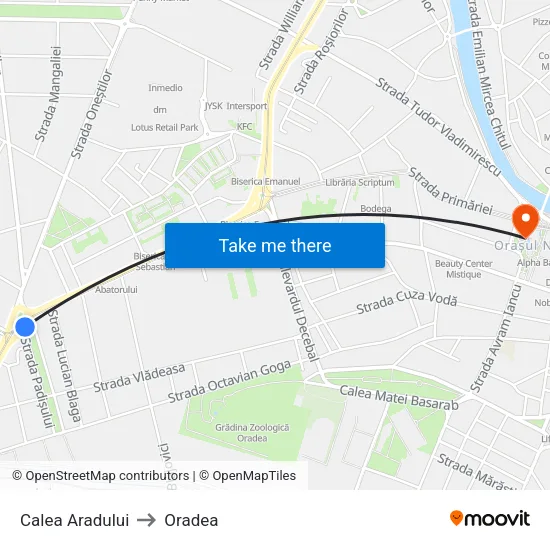 Calea Aradului to Oradea map