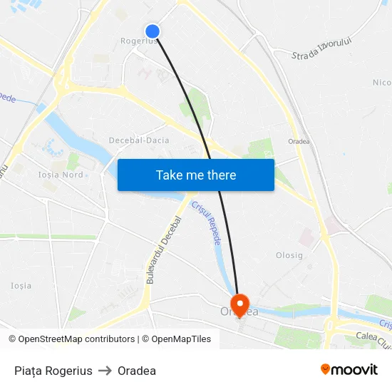 Piața Rogerius to Oradea map