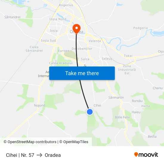 Cihei | Nr. 57 to Oradea map