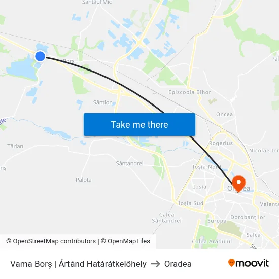 Vama Borș | Ártánd Határátkelőhely to Oradea map