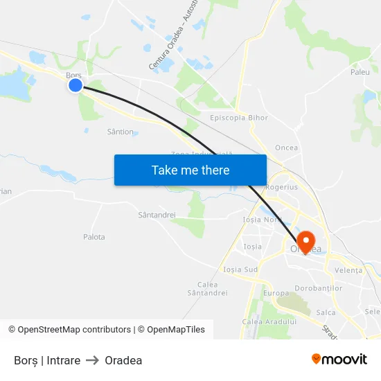Borș | Intrare to Oradea map