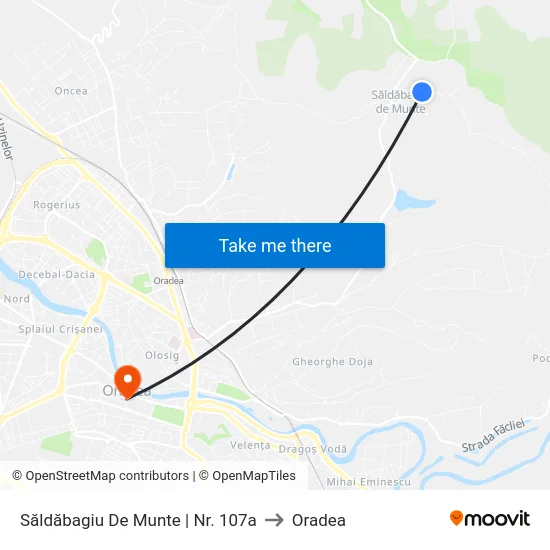 Săldăbagiu De Munte | Nr. 107a to Oradea map