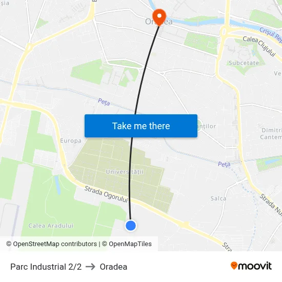 Parc Industrial 2/2 to Oradea map