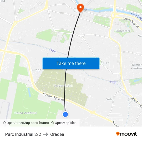 Parc Industrial 2/2 to Oradea map