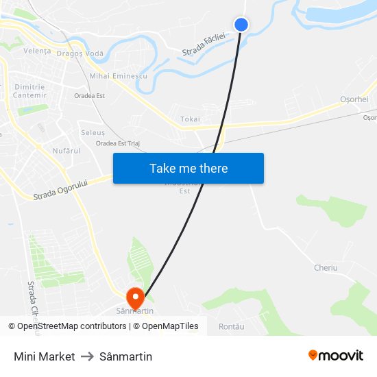 Mini Market to Sânmartin map