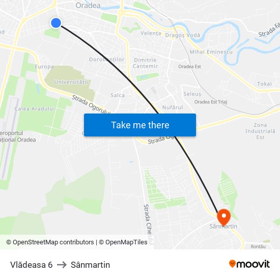 Vlădeasa 6 to Sânmartin map