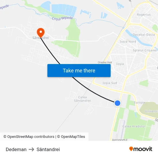 Dedeman to Sântandrei map
