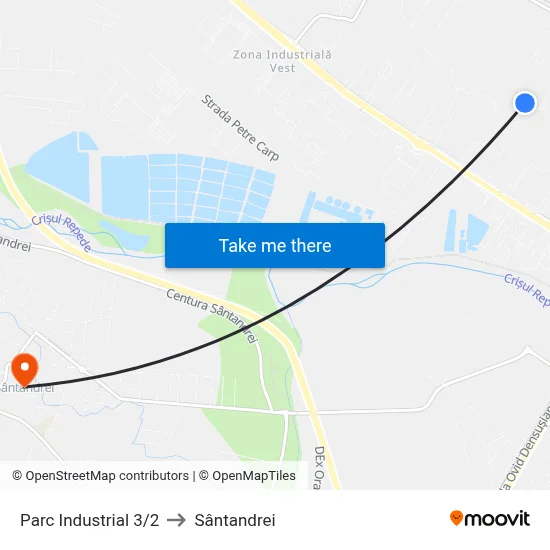 Parc Industrial 3/2 to Sântandrei map
