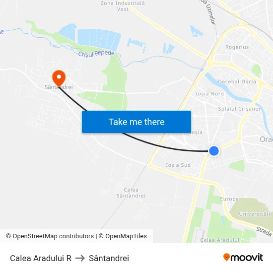 Calea Aradului R to Sântandrei map