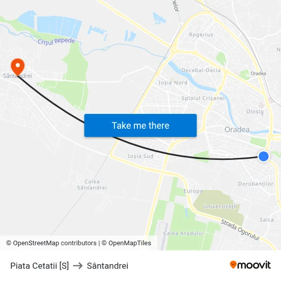 Piata Cetatii [S] to Sântandrei map