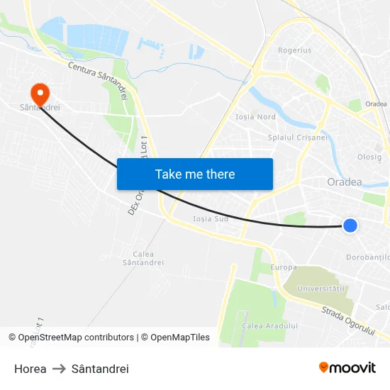 Horea to Sântandrei map