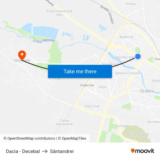 Dacia - Decebal to Sântandrei map