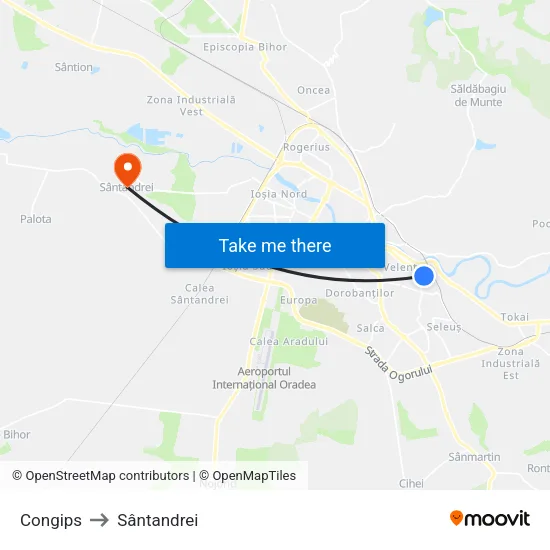 Congips to Sântandrei map