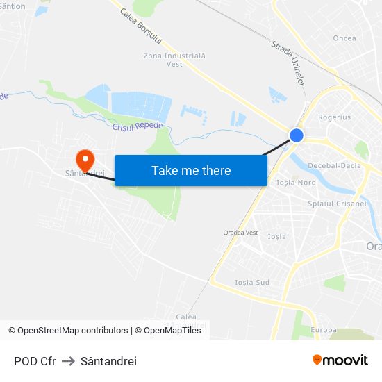 POD Cfr to Sântandrei map