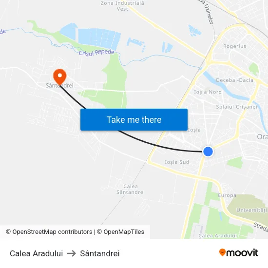 Calea Aradului to Sântandrei map