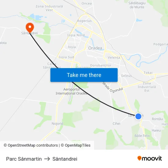 Sânmartin | Parc to Sântandrei map