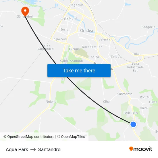Băile Felix | Aqua Park to Sântandrei map