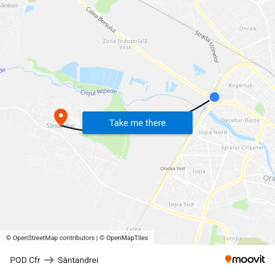 POD Cfr to Sântandrei map