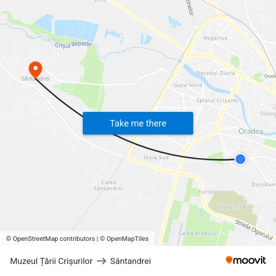 Muzeul Țării Crișurilor to Sântandrei map