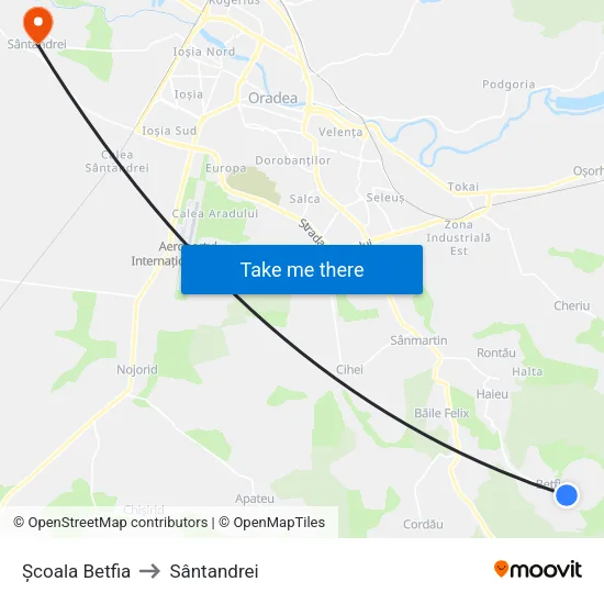 Betfia | Școală to Sântandrei map