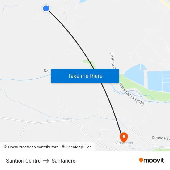 Sântion Centru to Sântandrei map